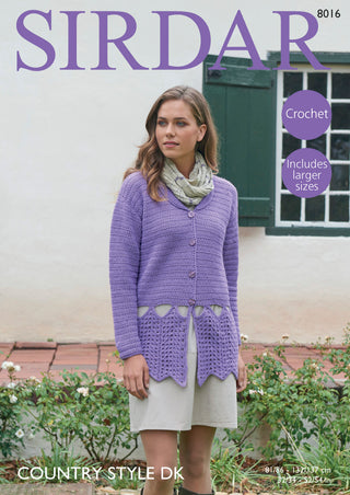 S8016 Crochet Jacket for Women in Sirdar Country Style DK