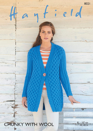 S8021 Jacket for Women in Hayfield Chunky with Wool