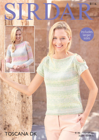 S8116 Ladies Tops in Sirdar Toscana DK