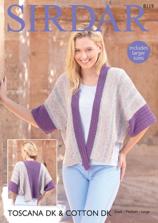 S8119 Crochet Jacket in Sirdar Toscana DK & Sirdar Cotton DK