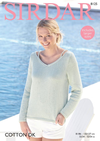 S8125 Woman's Sweater in Sirdar Cotton DK