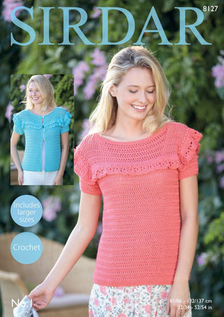 S8127 Cardigan & Top in Sirdar No.1 DK