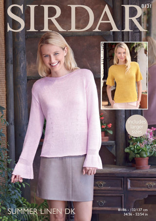 S8131 Woman's Tops in Sirdar Summer Linen DK