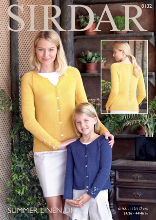 S8132 Cardigan for Girls/Women in Sirdar Summer Linen DK