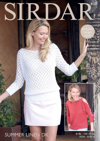 S8137 Woman's Tops in Sirdar Summer Linen DK