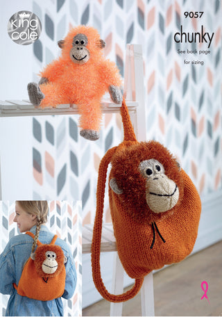 KC9057 Orangutan Backpack and Toy in King Cole Tinsel Chunky