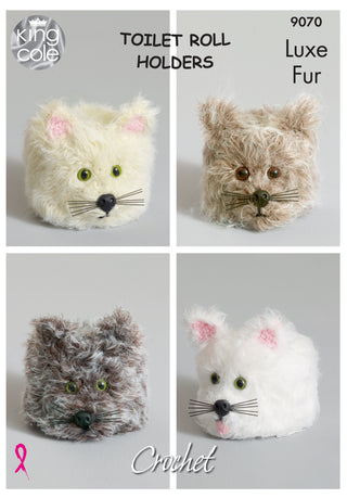 KC9070 Animal Head Toilet Roll Holders in King Cole Luxe Fur