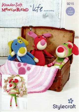 ST9215 Crochet Puppy Toys & Paw Print Blanket in DK