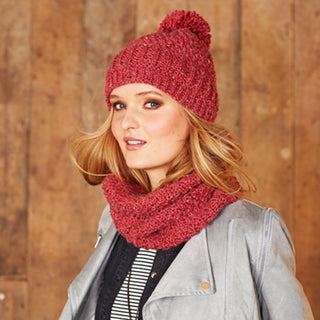St9322 Hat and Snood for Women in Stylecraft Alpaca Tweed Chunky