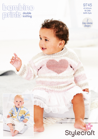 ST9745 Babies Jumper & Cardigan in Stylecraft Bambino Prints DK
