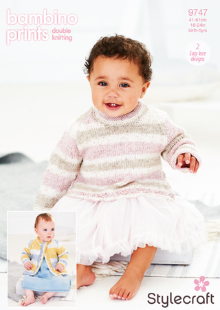 ST9747 Jumper & Cardigan for Babies in Stylecraft Bambino Prints DK