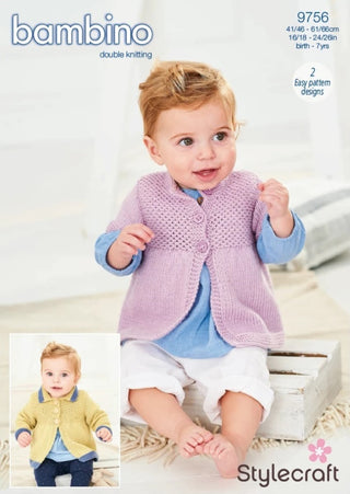 ST9756 Baby / Child's Long & Short Sleeved Coat in Stylecraft Bambino DK