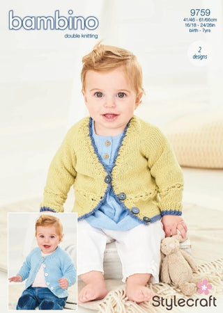 ST9759 Baby / Child's Round & V Neck Cardigans in Stylecraft Bambino DK