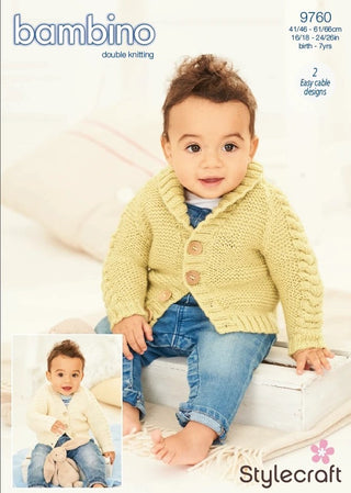 ST9760 Baby / Child's V Neck & Shawl Collared Cardigans in Stylecraft Bambino DK