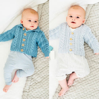 ST9833 V Neck and Collared Cardigans for Babies in Stylecraft Naturals Bamboo & Cotton DK