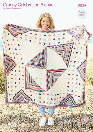 ST9834 Granny Celebration Crochet Blanket in Stylecraft Bellissima & Bambino DK