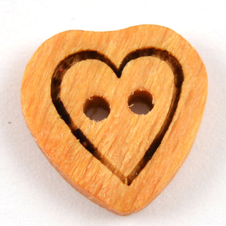 Wooden Heart Buttons