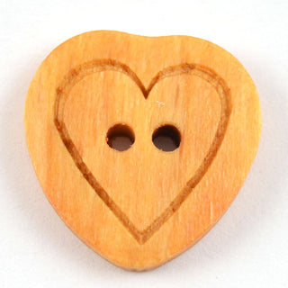 Wooden Heart Buttons
