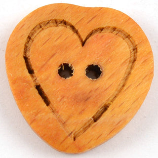 Wooden Heart Buttons