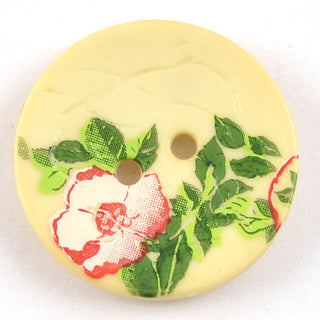 Printed Pink and Green Flowers Buttons