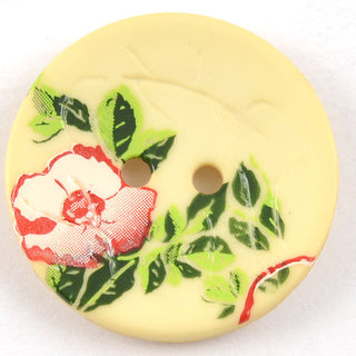 Printed Pink and Green Flowers Buttons