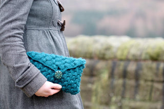 Baa Ram Ewe Patina Clutch Bag in Dovestone