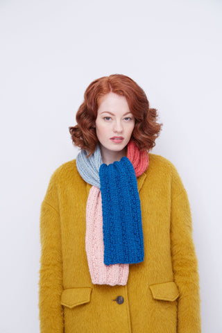 DB050 Color Block Scarf in Debbie Bliss Paloma