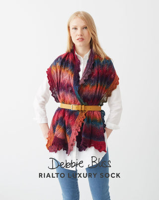 DB062 Lace Edged Stole in Debbie Bliss Rialto Sock