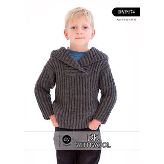 DYP174 Children's Hooded Jumper DK with Wool