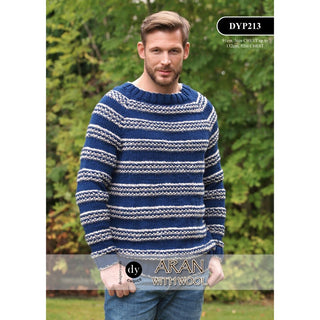 DYP213 Man's Jumper Aran with Wool