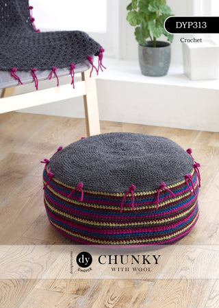 DYP313 Crochet Pouffe in DY Choice Chunky with Wool