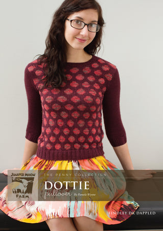J14-03 Dottie Pullover for Women in Findley DK Dappled