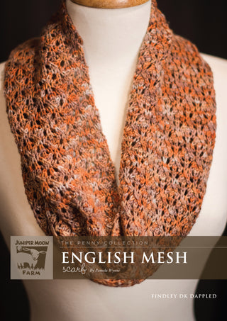 J14-08 English Mesh Scarf in Findley DK Dappled