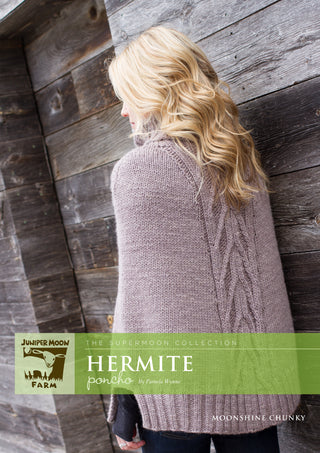 J22-03 Hermite Poncho for Women in Moonshine Chunky