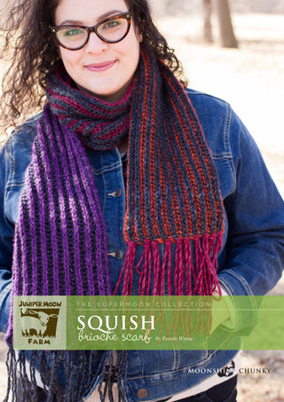 J22-04 Squish Brioche Scarf in Moonshine Chunky