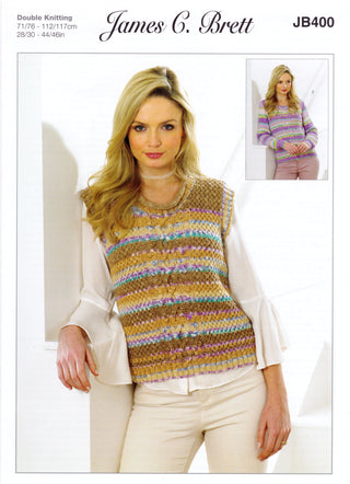 JB400 Vest and Jumper for Women in James C Brett Harmony DK