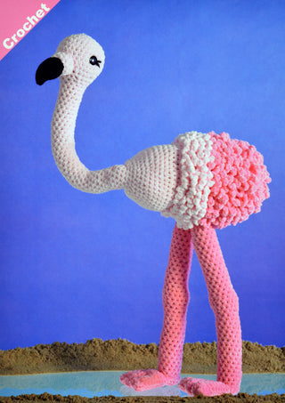 JB404 Crochet Flamingo in James C Brett Flutterby