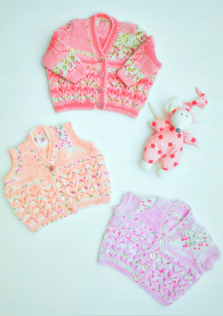 JB417 Cardigans for Babies in James C Brett Pretty Print DK