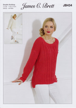 JB434 Jumper for Women in James C Brett Glisten DK