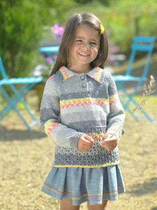 JB465 Girl's Sweater in James C Brett Harmony DK