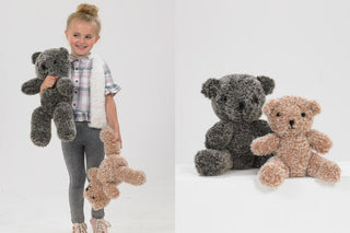 JB541 Little Ted & Big Ted in James C Brett Chinchilla Chunky