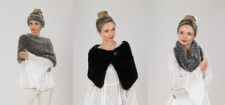 JB542 Headband, Cowl, Shoulder Cover & Cape in James C Brett Chinchilla
