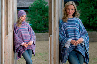 JB555 Lady's Tabard & Hat in James C Brett Marble Chunky