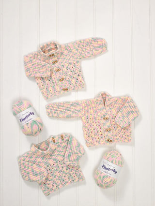 JB582 Baby's Sweater & Cardigans in James C Brett Flutterby