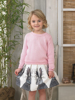 JB599 Girl's Long & Short Sleeve Sweater in James C Brett It's Pure Cotton DK