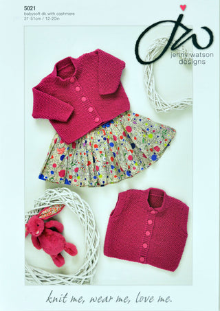 JW5021 Baby Cardigan and Waistcoat Babysoft DK with Cashmere