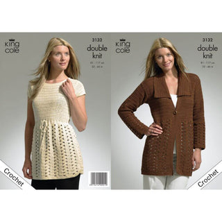 KC3132 Women's Crochet Jacket and Tunic in DK
