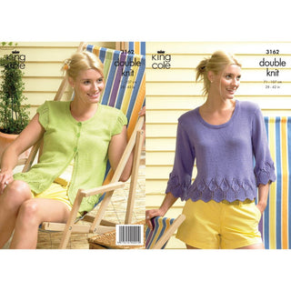 KC3162 Women's Cardigan and Top in DK