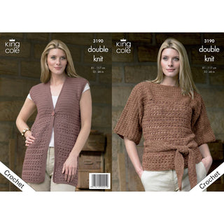 KC3190 Women's Crochet Top and Waistcoat in DK