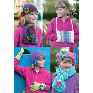 KC3298 Children's Hats, Scarves, Gloves and Handwarmer in DK and Chunky